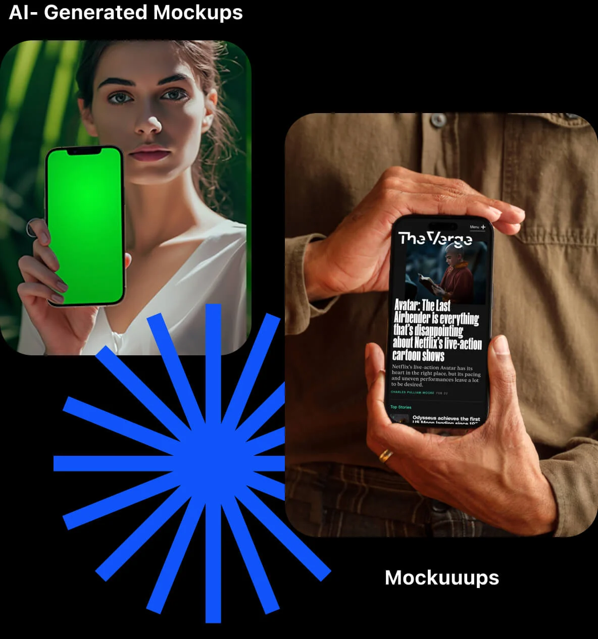 AI Generated Photos vs. Custom Mockups created by Mockuuups
