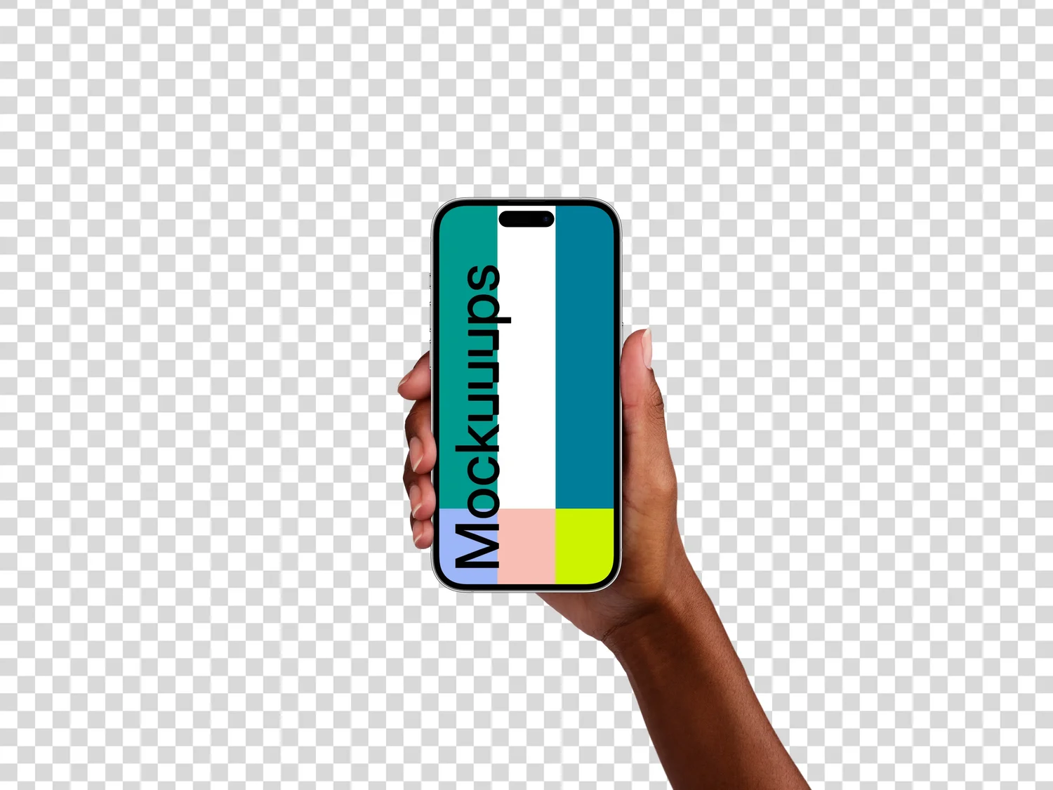 Free mockup of female hand holding iPhone 14 Pro - Mockuuups Studio