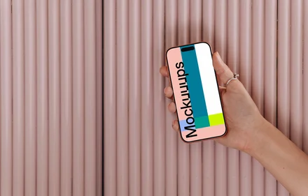 iPhone 17 Pro mockup against a pink textured backdrop