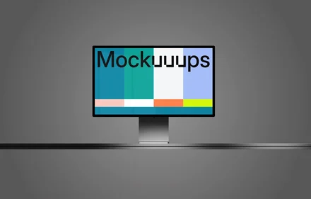 Apple Studio Display mockup on a sleek gray background